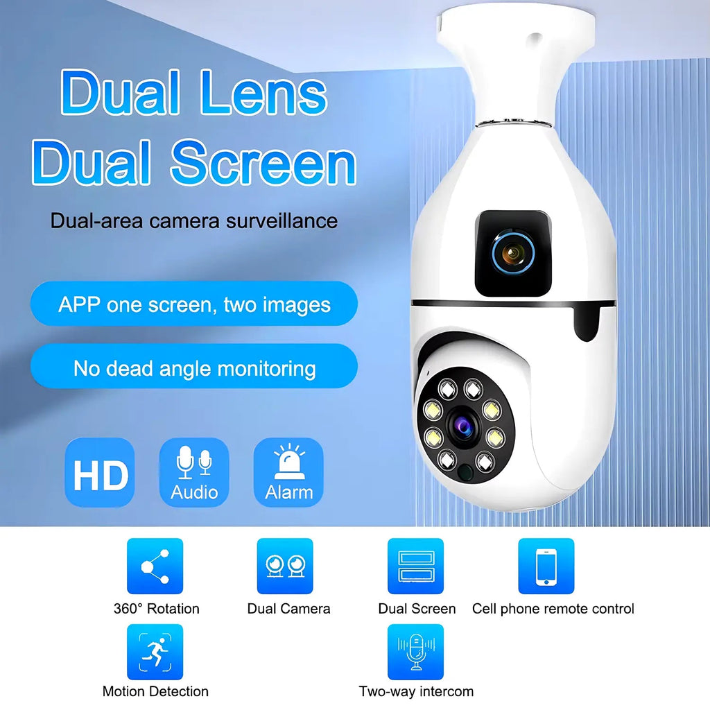 Speed-X   Dual   Lens   Night   Vision   Motion   Detection   Bulb   Camera